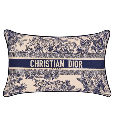 cojin christian dior|Cojín rectangular grande Toile de Jouy gris .